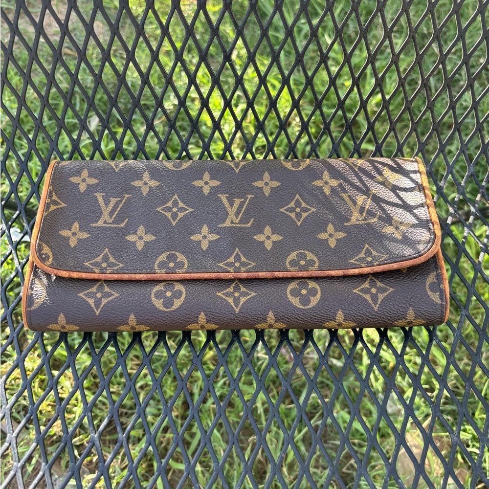 Louis Vuitton Brown and Gold Monogram Clutch